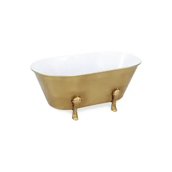 9" Gold Metal Hand Painted Tabletop Sculpture
