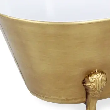 9" Gold Metal Hand Painted Tabletop Sculpture