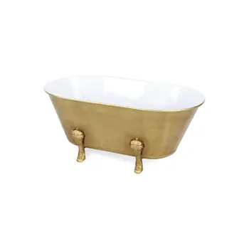 9" Gold Metal Hand Painted Tabletop Sculpture