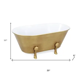 9" Gold Metal Hand Painted Tabletop Sculpture