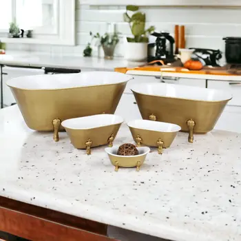 3" Gold Metal Hand Painted Tabletop Sculpture