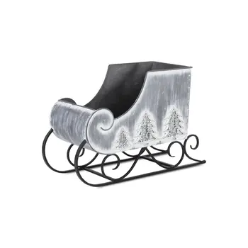 12" Gray Metal Christmas Snowflakes Hand Painted Tabletop Sculpture