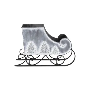12" Gray Metal Christmas Snowflakes Hand Painted Tabletop Sculpture