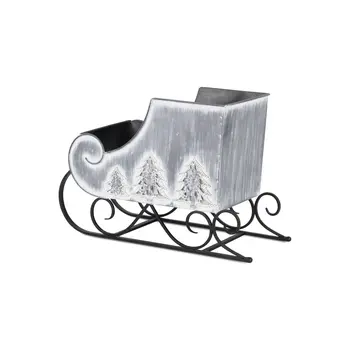 12" Gray Metal Christmas Snowflakes Hand Painted Tabletop Sculpture