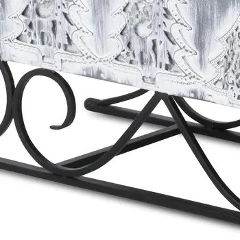 12" Gray Metal Christmas Snowflakes Hand Painted Tabletop Sculpture