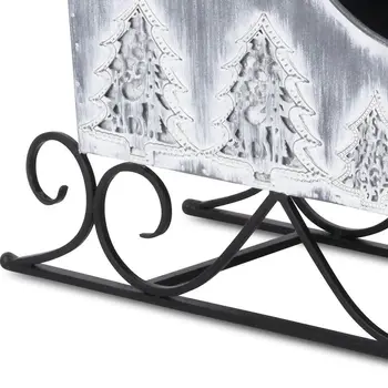 12" Gray Metal Christmas Snowflakes Hand Painted Tabletop Sculpture