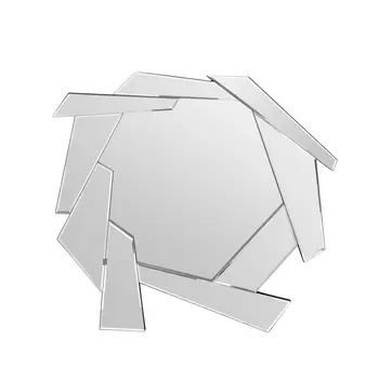 37" Silver Abstract Frameless Accent Mirror