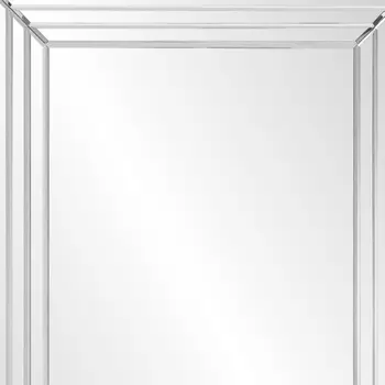 39" Silver Geo Lines Frameless Accent Mirror