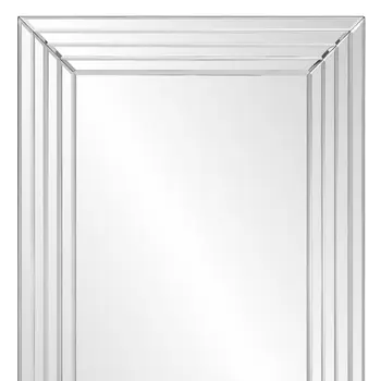 39" Silver Geo Lines Frameless Accent Mirror