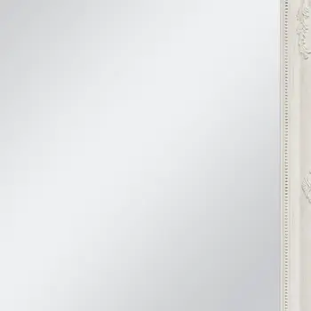 40" White Wood Ornate Framed Accent Mirror