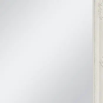 40" White Wood Ornate Framed Accent Mirror