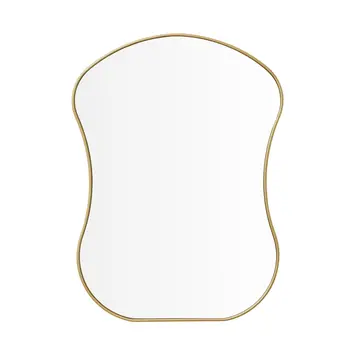 39" Gold Abstract Wavy Geometric Framed Accent Mirror