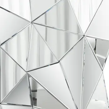 40" Abstract Geometric Faceted Frameless Accent Mirror