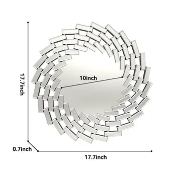 20" Silver Round Sunburst Frameless Accent Mirror