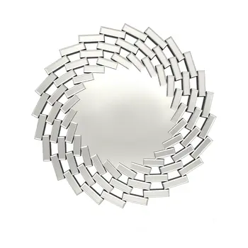 20" Silver Round Sunburst Frameless Accent Mirror