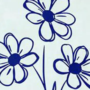 4" x 4" Blue Vinyl Arabesque Peel And Stick Removable Tiles