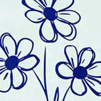 5" x 5" Blue Vinyl Arabesque Peel And Stick Removable Tiles