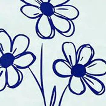 5" x 5" Blue Vinyl Arabesque Peel And Stick Removable Tiles