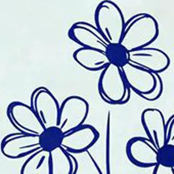 8" x 8" Blue Vinyl Arabesque Peel And Stick Removable Tiles