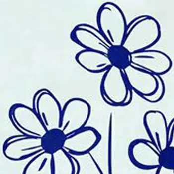 12" x 12" Blue Vinyl Arabesque Peel And Stick Removable Tiles