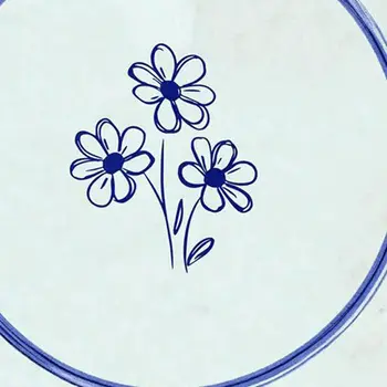 6" x 6" Blue Vinyl Arabesque Peel And Stick Removable Tiles