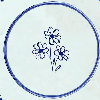 6" x 6" Blue Vinyl Arabesque Peel And Stick Removable Tiles