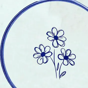 6" x 6" Blue Vinyl Arabesque Peel And Stick Removable Tiles