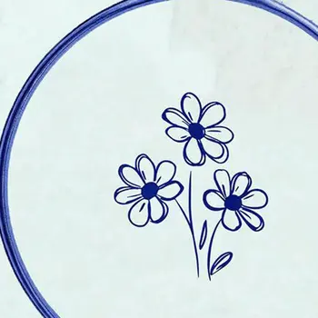 7" x 7" Blue Vinyl Arabesque Peel And Stick Removable Tiles
