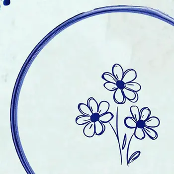 8" x 8" Blue Vinyl Arabesque Peel And Stick Removable Tiles