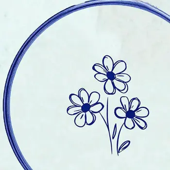 8" x 8" Blue Vinyl Arabesque Peel And Stick Removable Tiles