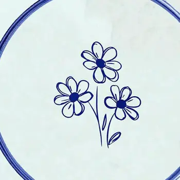 12" x 12" Blue Vinyl Arabesque Peel And Stick Removable Tiles