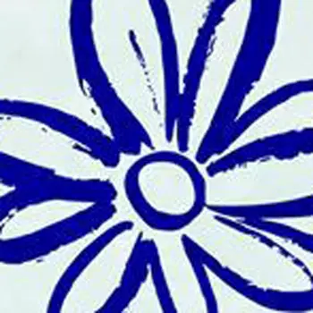 6" x 6" Blue Vinyl Arabesque Peel And Stick Removable Tiles