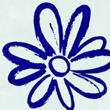7" x 7" Blue Vinyl Arabesque Peel And Stick Removable Tiles