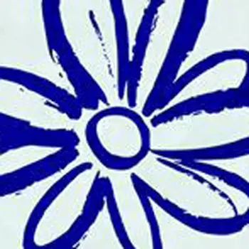 8" x 8" Blue Vinyl Arabesque Peel And Stick Removable Tiles