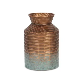 9" Copper Cylinder Metal Jug Vase