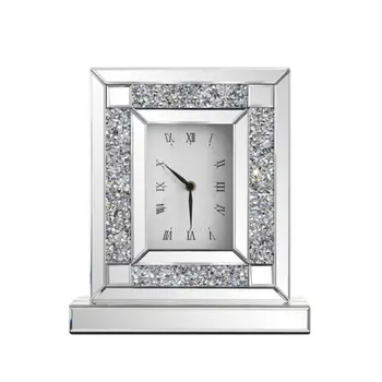 16" Black Glass and Wood Silent Analog Novelty Wall Clock