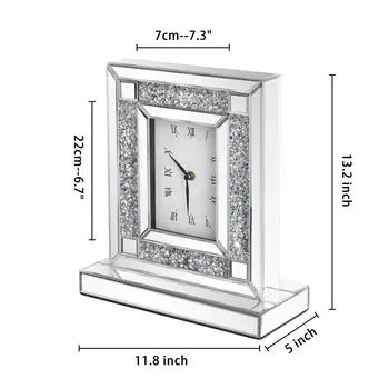 16" Black Glass and Wood Silent Analog Novelty Wall Clock