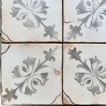 5" x 5" Gray Vinyl Arabesque Peel And Stick Removable Tiles