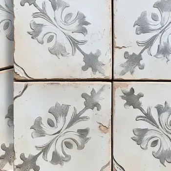 8" x 8" Gray Vinyl Arabesque Peel And Stick Removable Tiles