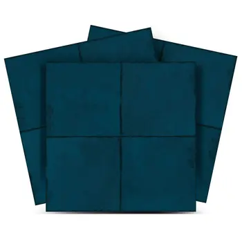 4" x 4" Blue Vinyl Arabesque Peel And Stick Removable Tiles