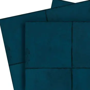 6" x 6" Blue Vinyl Arabesque Peel And Stick Removable Tiles
