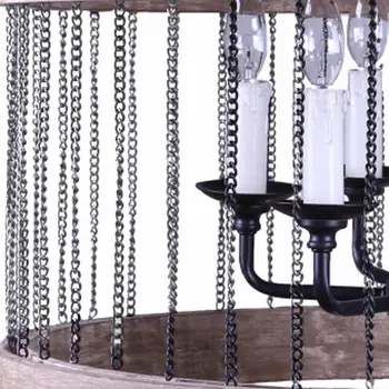 Brown Cylinder Wood Dimmable Chandelier