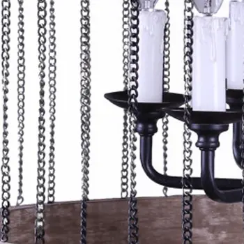 Brown Cylinder Wood Dimmable Chandelier