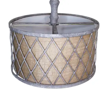 Brown Cylinder Metal Dimmable Chandelier With Khaki Shades