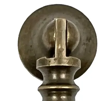 Set of Six Aqua And Brown Ribbed Ceramic Drawer Pull Knobs