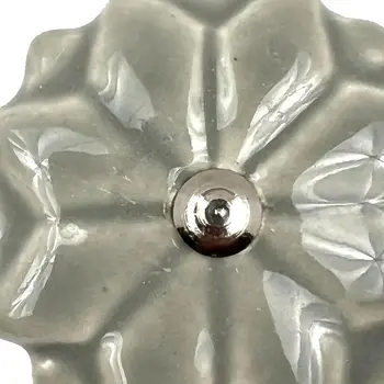 Set of Six Gray Ceramic Floral Drawer Pull Knobs