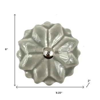Set of Six Gray Ceramic Drawer Pull Knobs