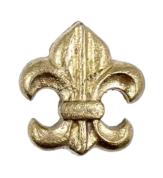 Set of Six Gold Cast Aluminum Fleur De Lis Drawer Pull Knobs