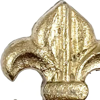 Set of Six Gold Cast Aluminum Fleur De Lis Drawer Pull Knobs