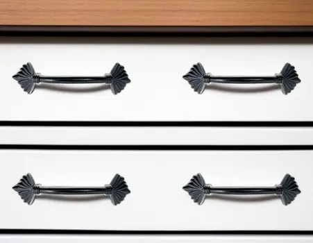 Set of Six Antiqued Silver Metal Drawer Pull Knobs